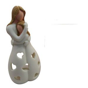 Mom Daughter Love Pierced Heart Candle Holder Flickering Tea Light IOB